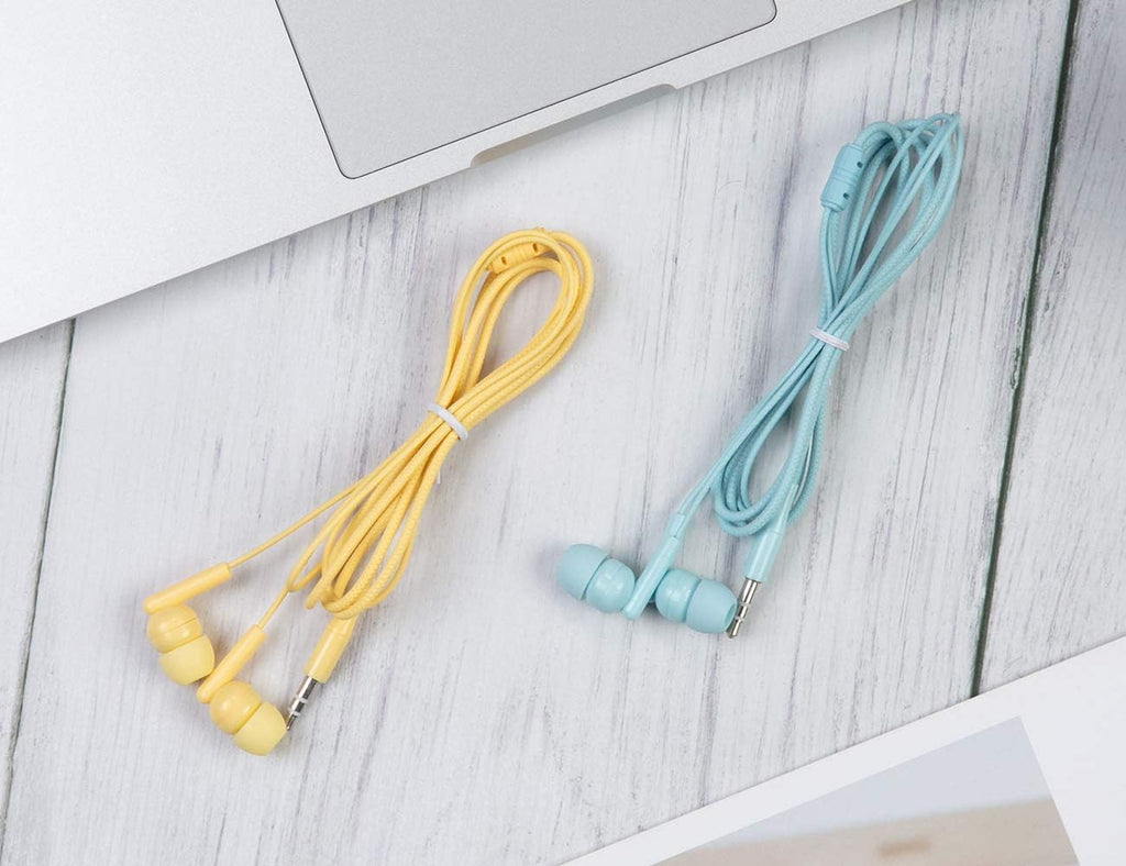 100 Packs Bulk Earbuds Headphones Individually Wrapped in 6 Colors K911