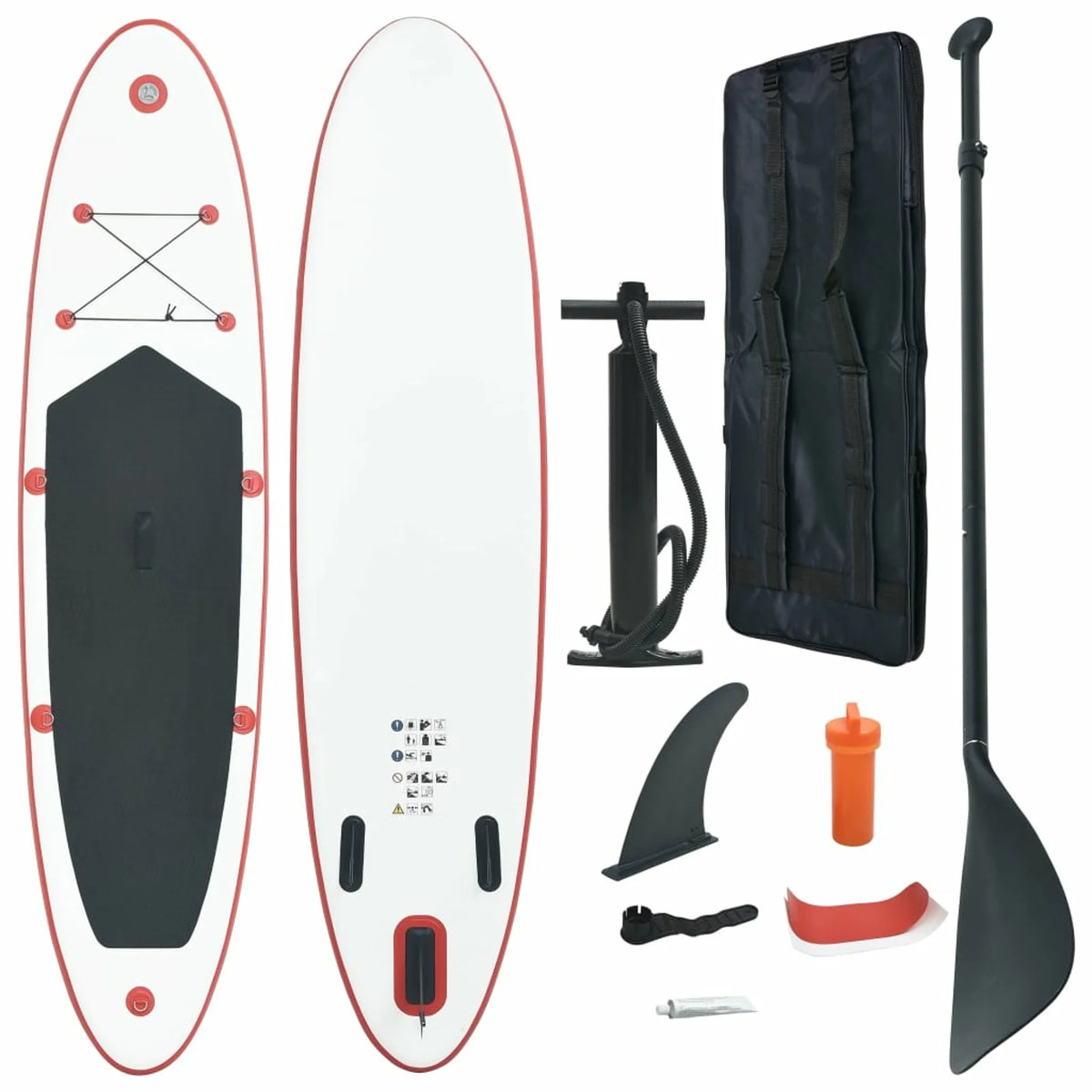 Inflatable Paddle Board Set with Oar, Fin, Hand Pump, Repair Kit and Carrying Bag K678