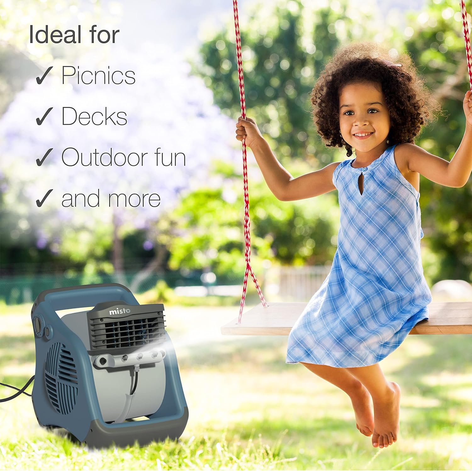 Blue Outdoor Misting Fan H5544
