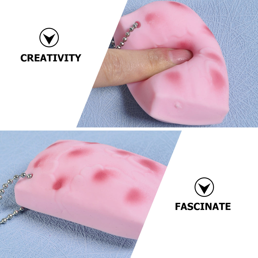 3 Pcs Squeeze Tofu Toy Cartoon Miniature Key Hanging Decor N829700