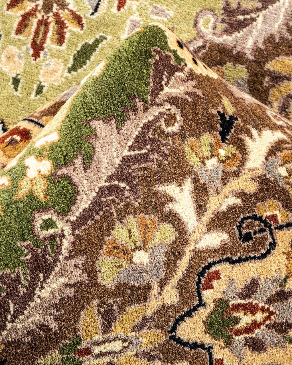 Hand-Knotted Wool Yellow Octagon Area Rug 8' 1" x 8' 1" J278