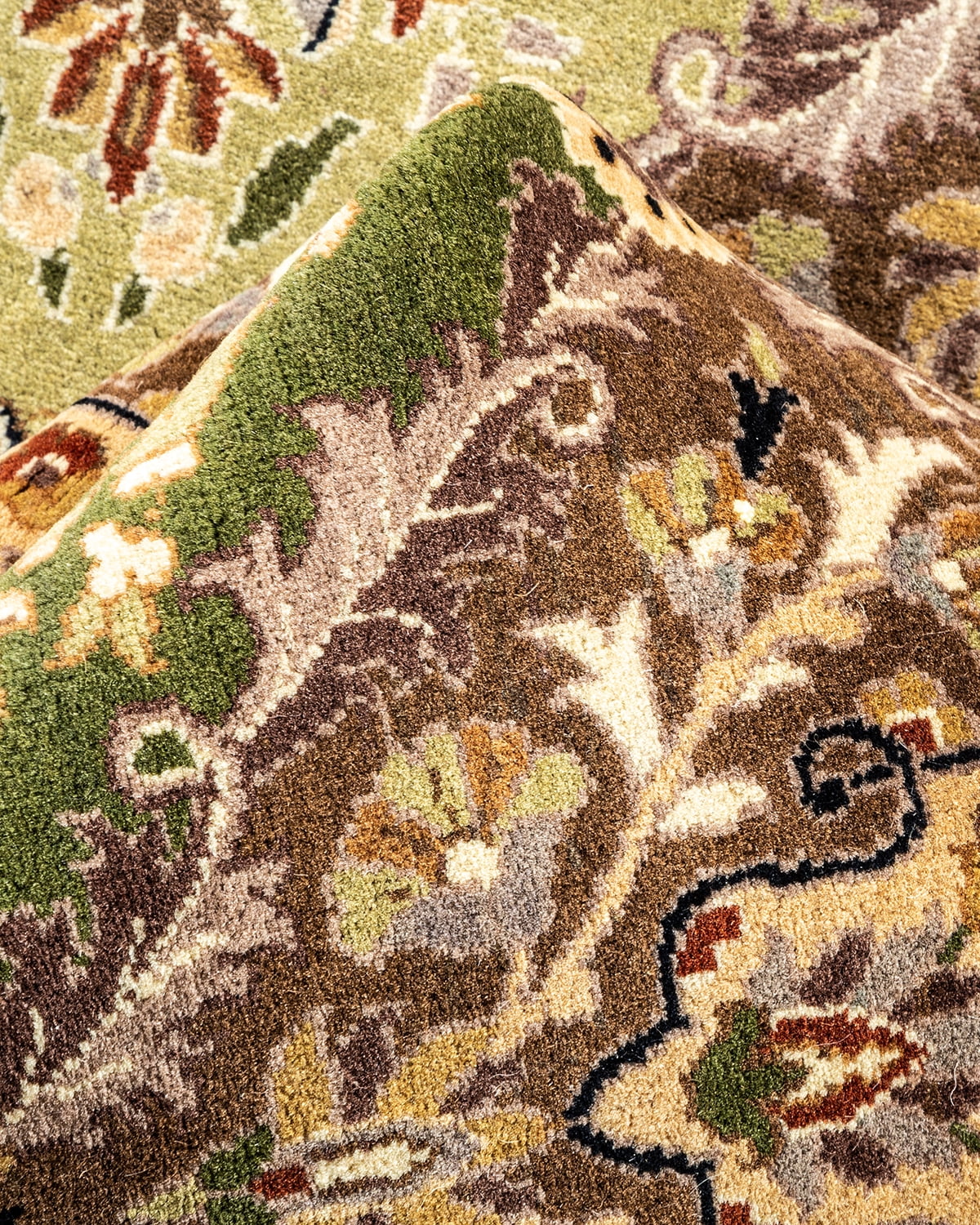 Hand-Knotted Wool Yellow Octagon Area Rug 8' 1" x 8' 1" J278