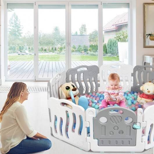 10-Panel Kids Safety Activity Center - Gray S821