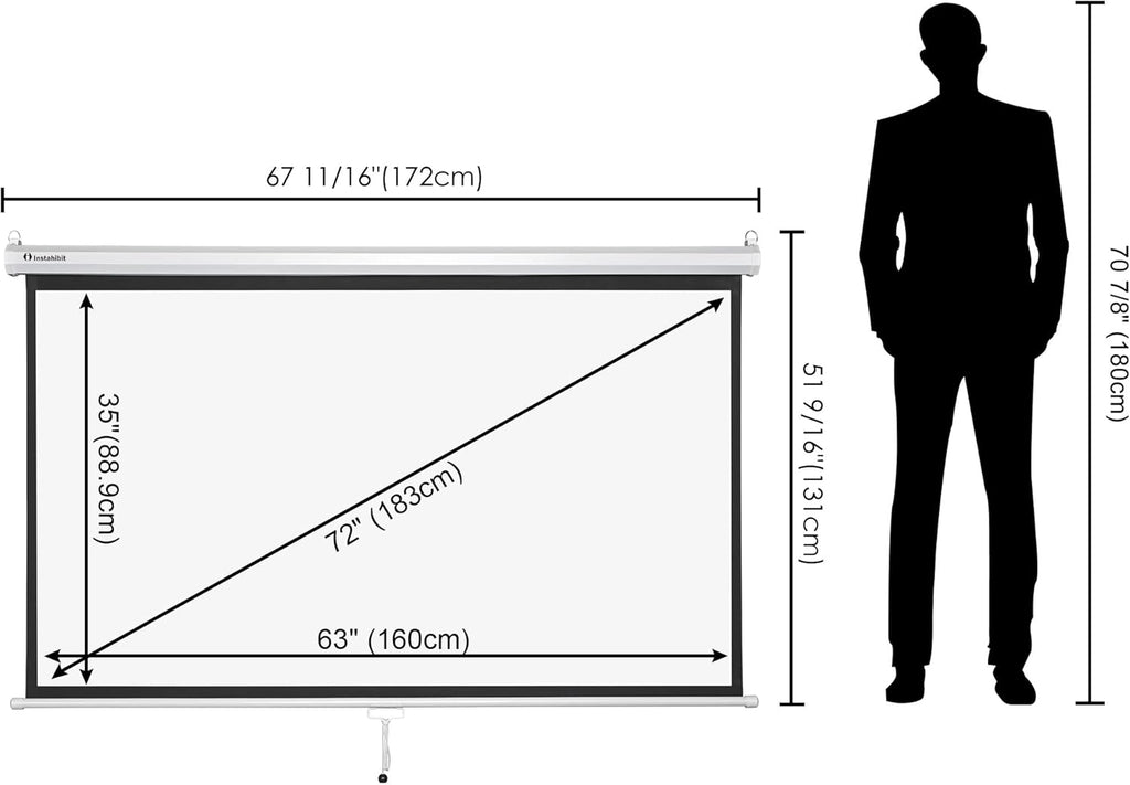 72" 16:9 Manual Pull Down Projector Screen B27847
