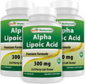 3 Pack Alpha Lipoic Acid 300 mg 120 Capsules X995854