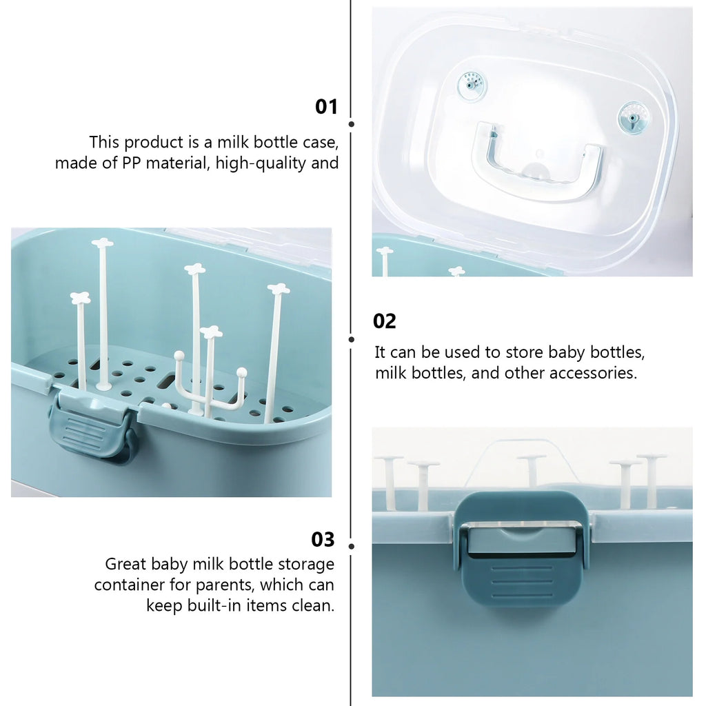 Milk Bottle Case Baby Bottle Drying Rack Box Baby Supplies Container I8962