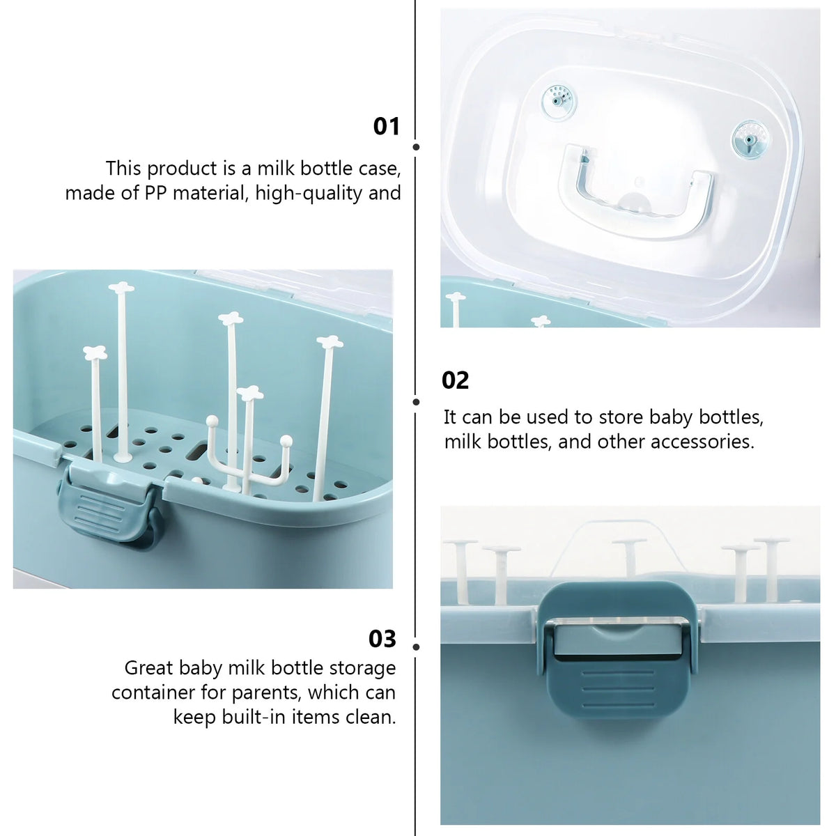 Milk Bottle Case Baby Bottle Drying Rack Box Baby Supplies Container I8962