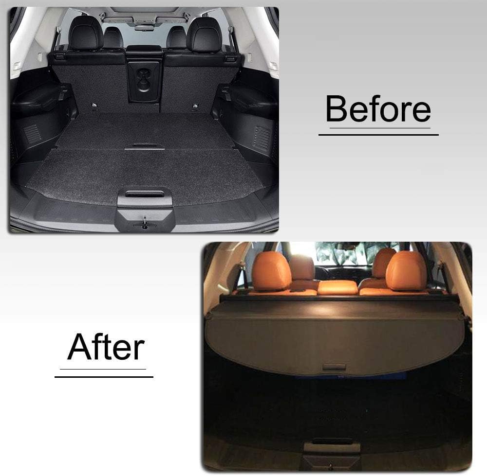 Cargo Cover for 2014-2020 Nissan Rogue Black Retractable Trunk Shade Pack of 2 N373834