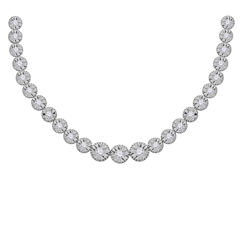 14k White Gold Diamond Tennis Necklace 1 Ctw H28984