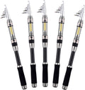 Telescopic Carbon Fiber Fishing Rod and Reel Combo with Fishing Accessories Pack of 2 L546