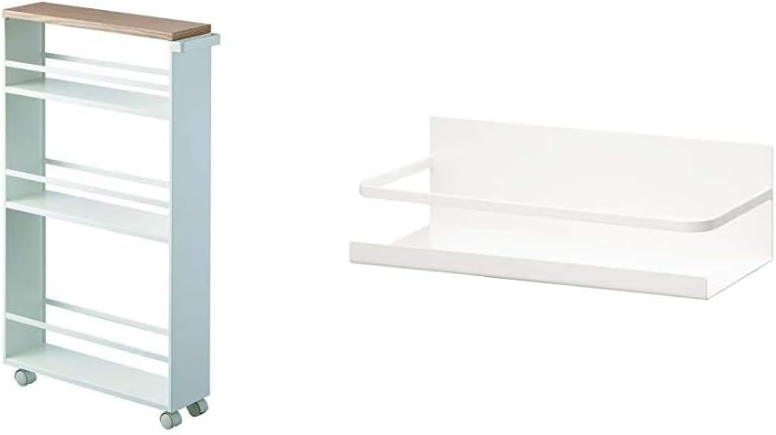 White Rolling Slim Storage Cart With Handle A273124