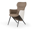 Modern White & Brown Bonded Leather Accent Chair E20647