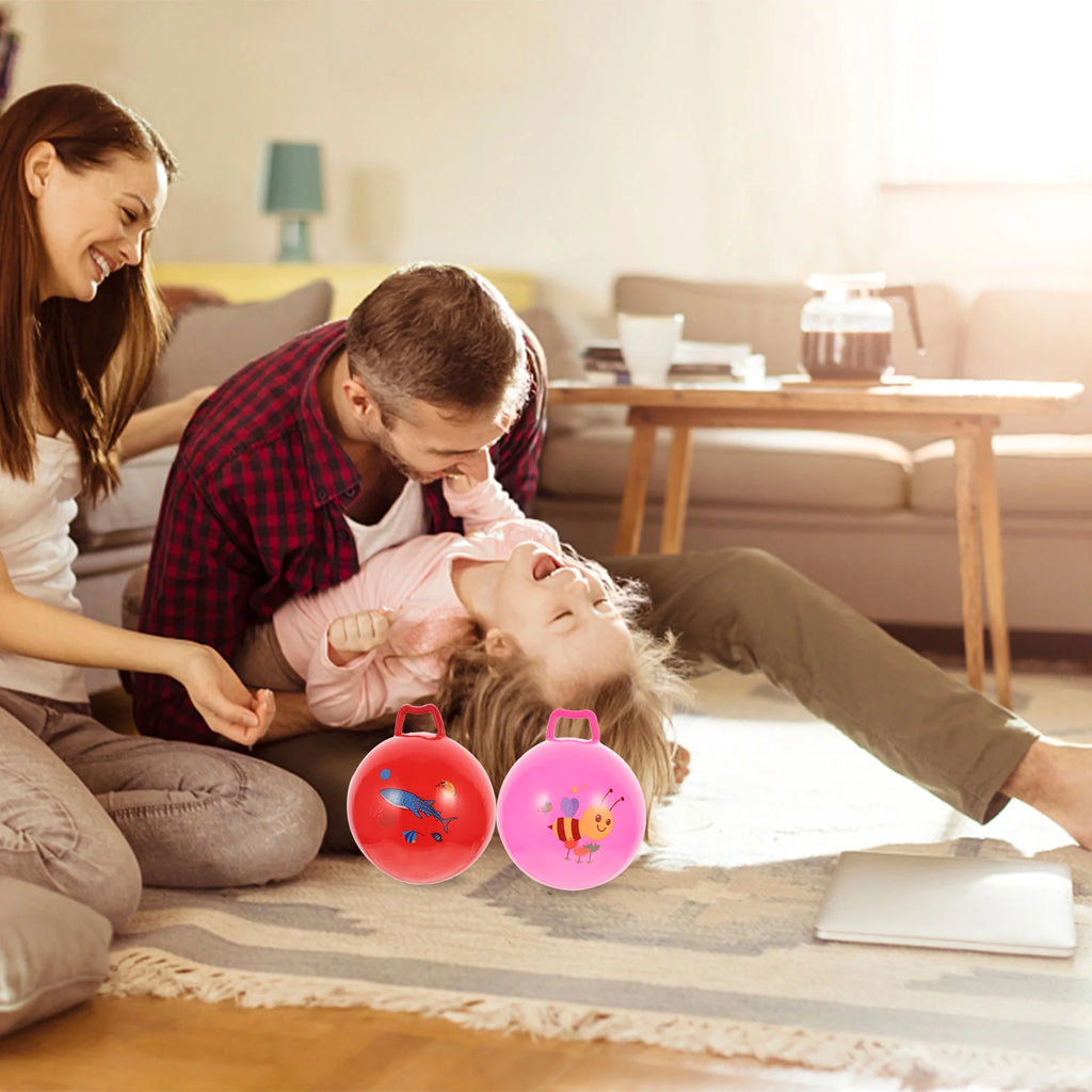 3Pcs Inflatable Hopper Balls with Handle J492387