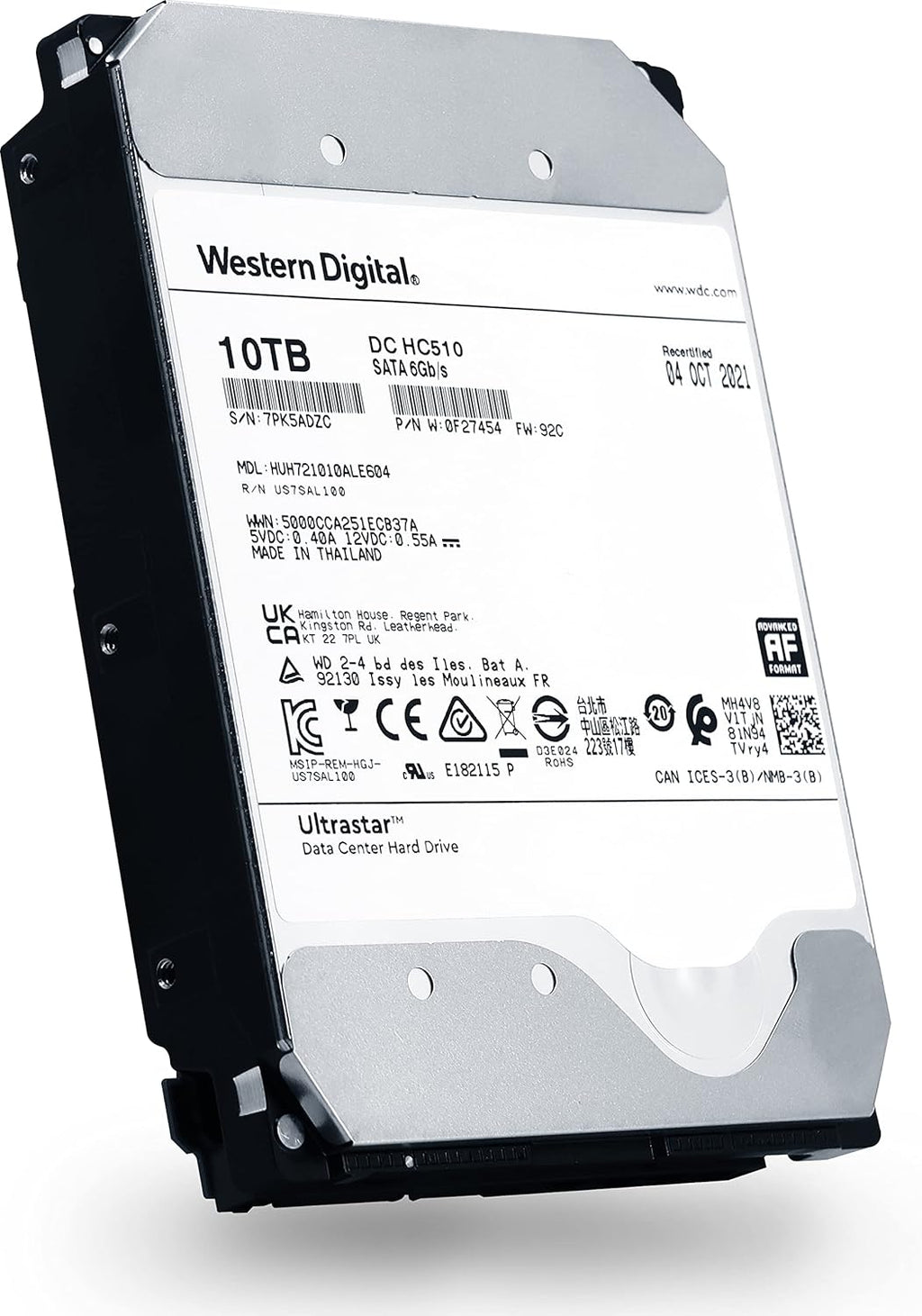 10TB SATA 6.0Gb/s 7200 RPM 256MB Cache 3.5in Enterprise Hard Drive (Renewed) G5075