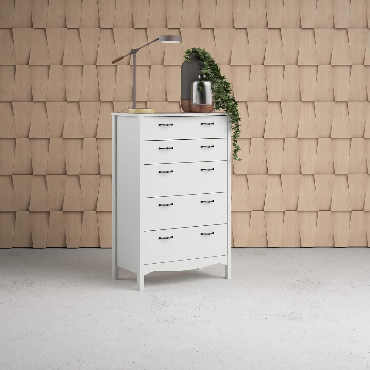 White 5 Drawer Chest T54064