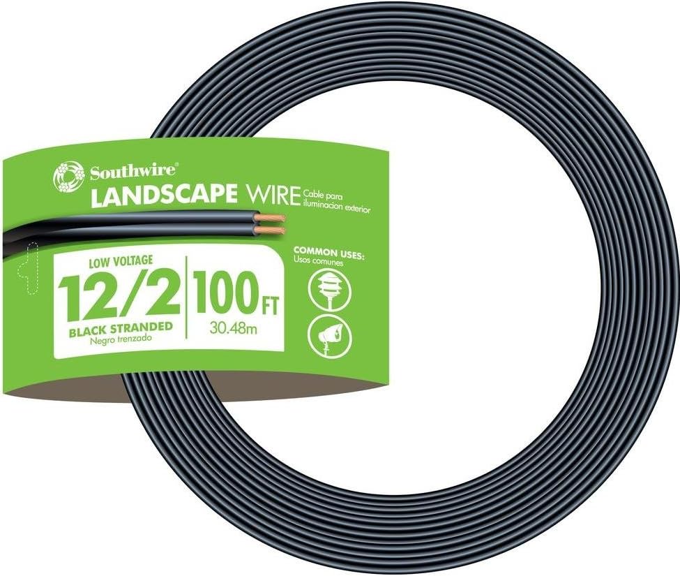 12-Gauge 2 Conductor Low-Voltage Landscape Lighting Cable, Black, Pack of 2 G300