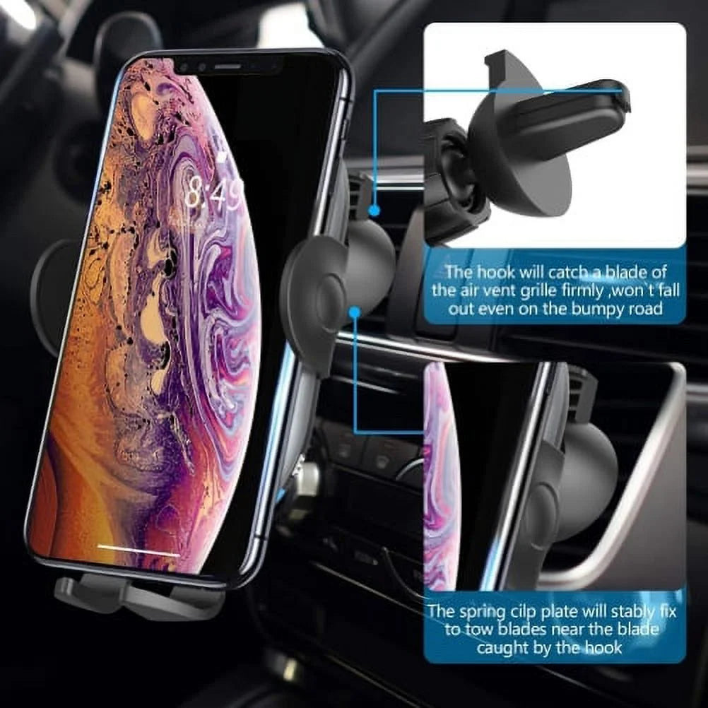 Car Wireless Charger Mount Dashboard Air Vent Holder Fast Charge Auto Sensor Dock Cradle Y67552