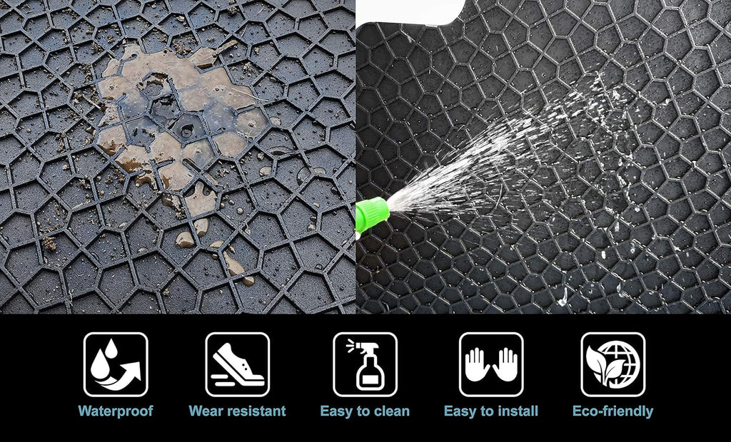 Black Rubber Floor Mat and Cargo Mat Set for Tesla Model Y Z409