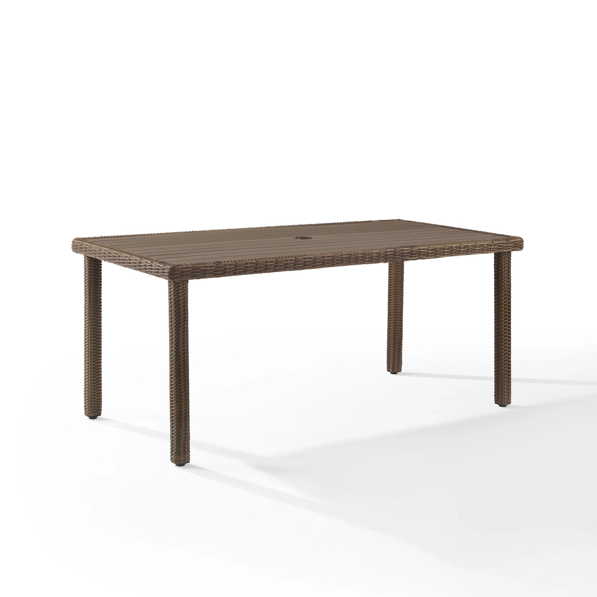 Wicker 6-Person Outdoor Dining Table with Umbrella Hole T502
