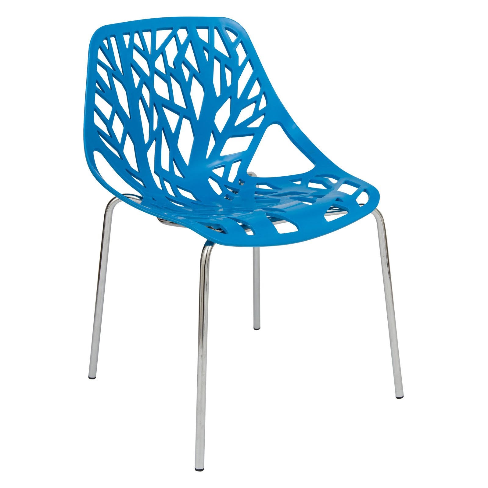 Blue Dining Chair with Chromed Legs O95063