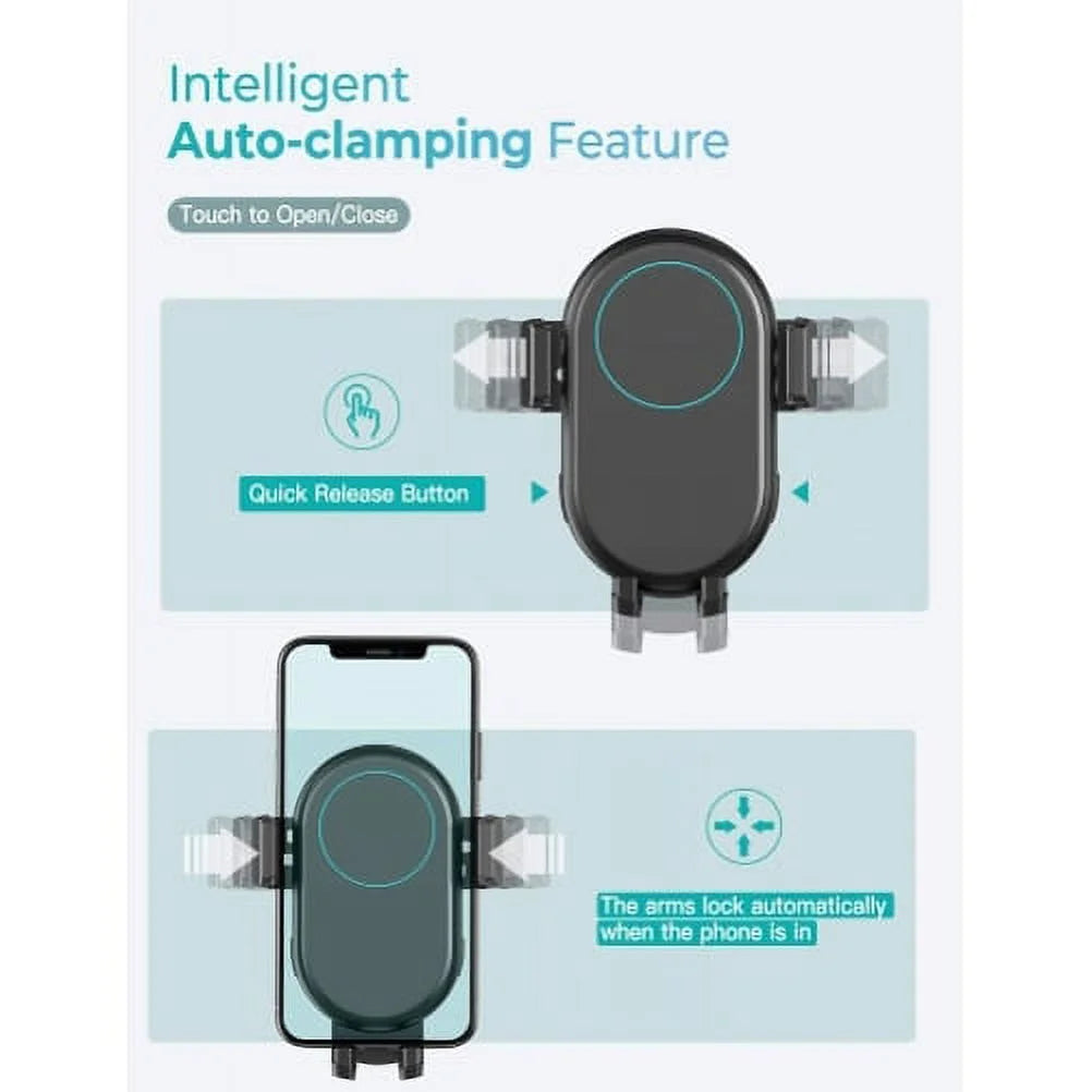 Car Wireless Charger Mount Dashboard Air Vent Holder Fast Charge Auto Sensor Dock Cradle Y67552