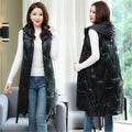 Casual Solid Sleeveless Long Coat Jacket W147