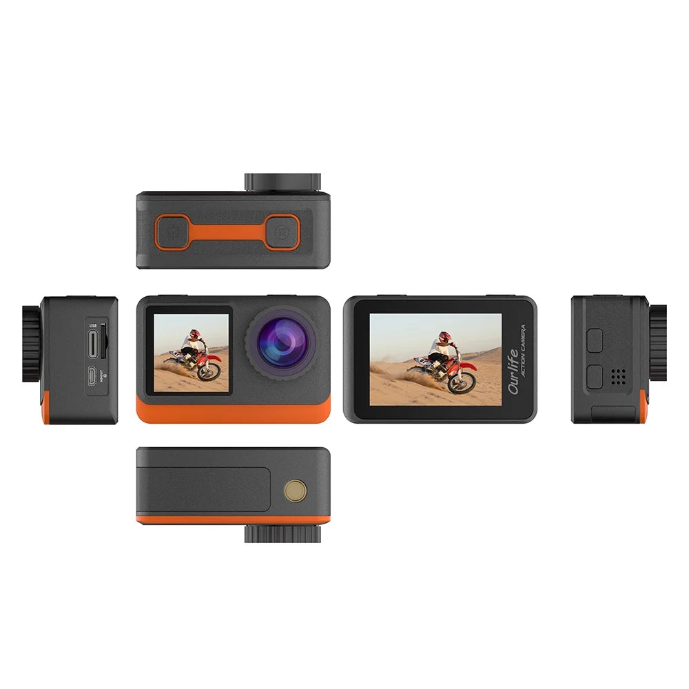 24MP Waterproof Sport Camera with Dual Screen D771