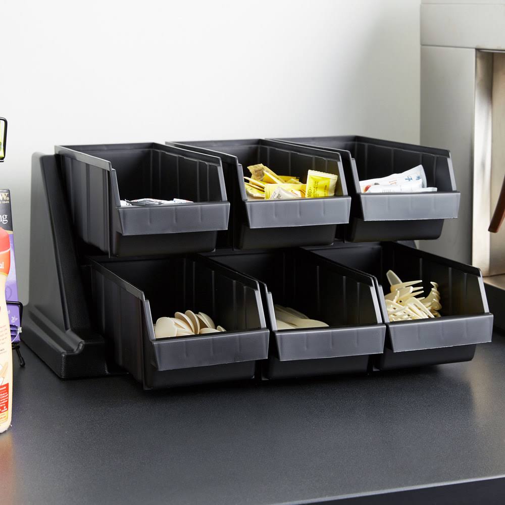 Black 6-Bin Organizer Rack E972