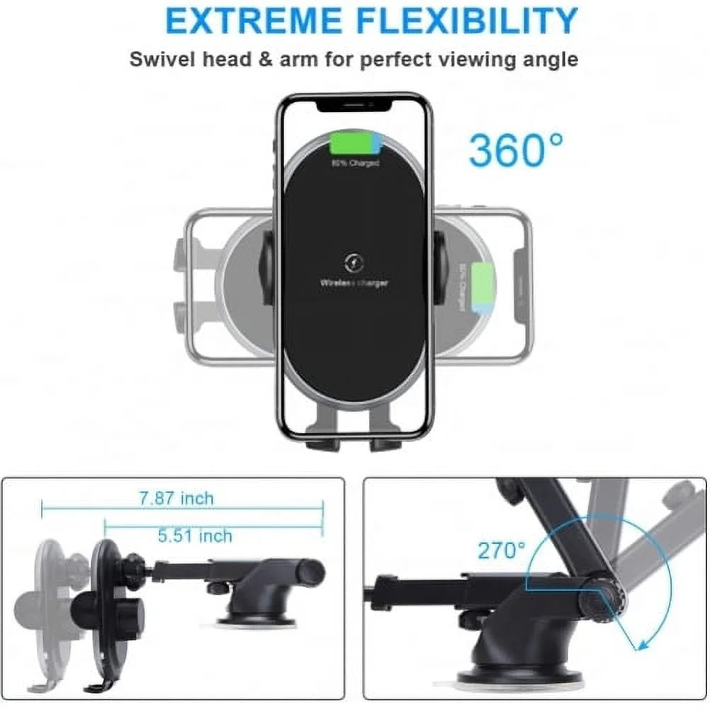 Car Wireless Charger Mount Dashboard Air Vent Holder Fast Charge Auto Sensor Dock Cradle Y67552