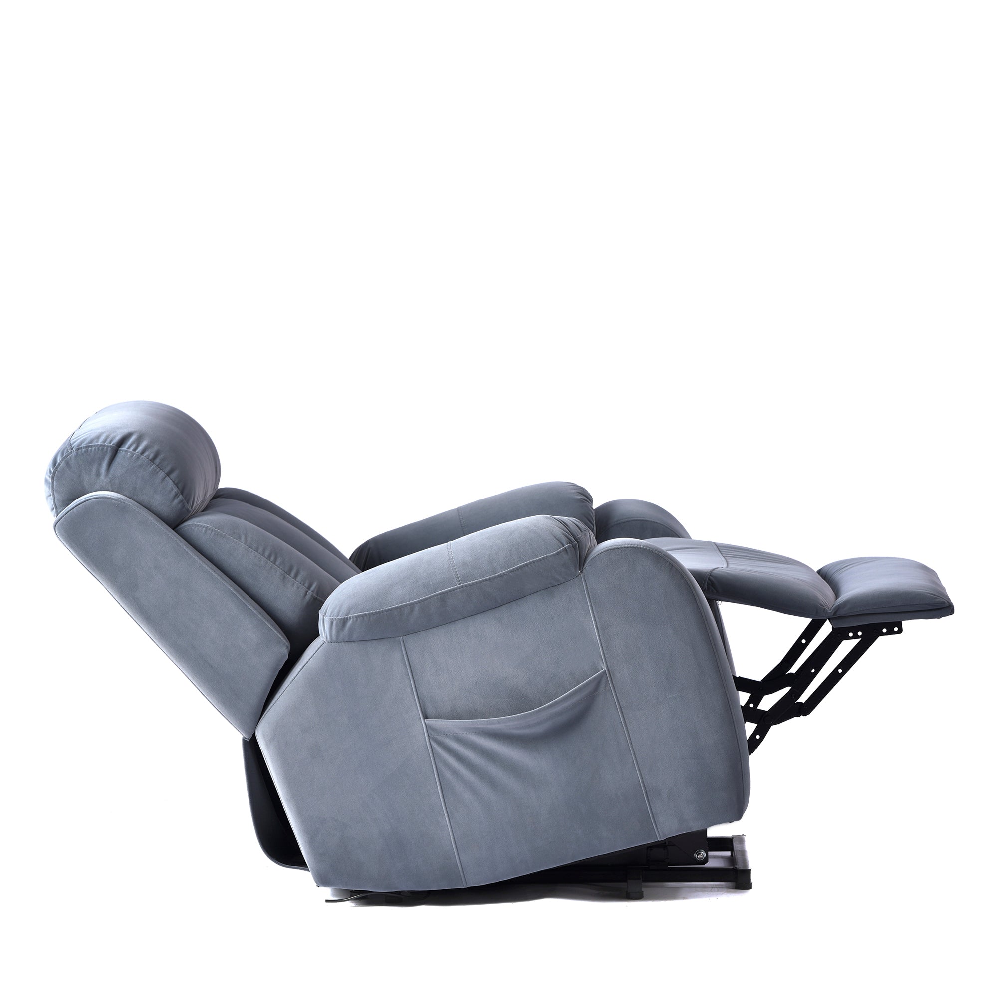 Light Gray Cashmere Fabric Power Recliner Sofa Chair K856734