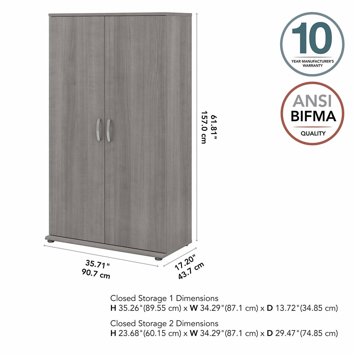 Tall Storage Cabinet in Storm Gray Z279766