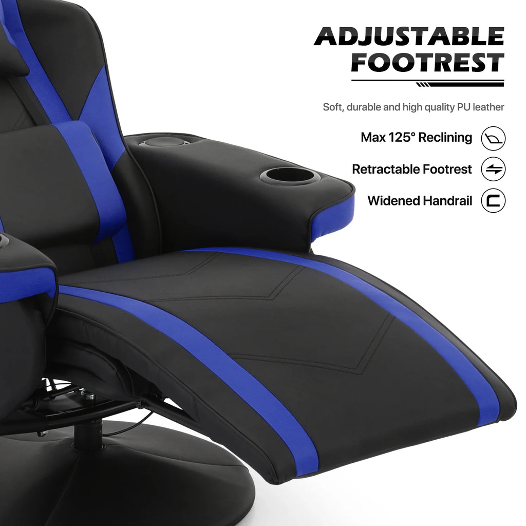 Blue Massage Gaming Recliner Chair with Speaker I3668