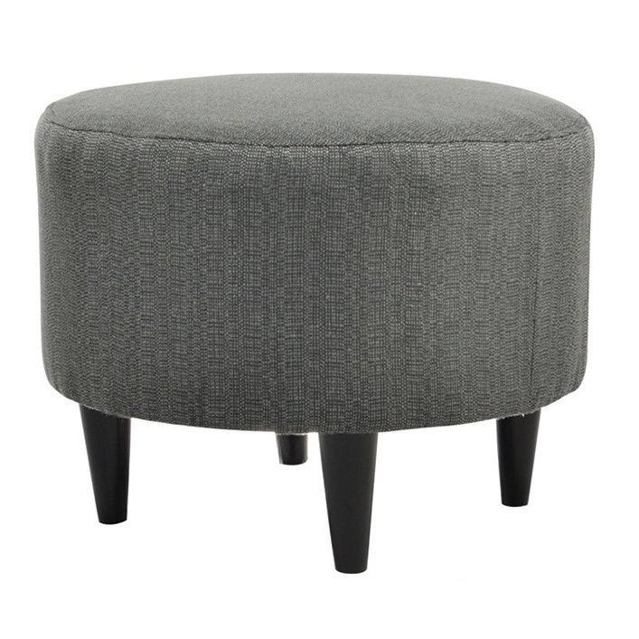 Charcoal Round Ottoman Q8259