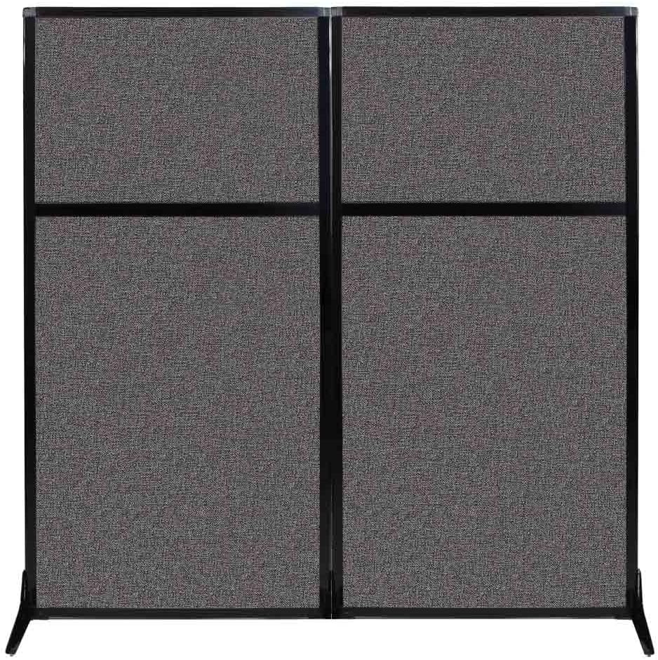 Portable Free Standing Privacy Screen with Black Fabric Panels Q9377