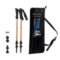 Bamboo & Carbon Fiber Walking Poles - 2 Pack - 6.8 oz Ultralight Collapsible Hiking Poles A162