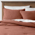Rust Cotton Linen Comforter and Sham Set G692