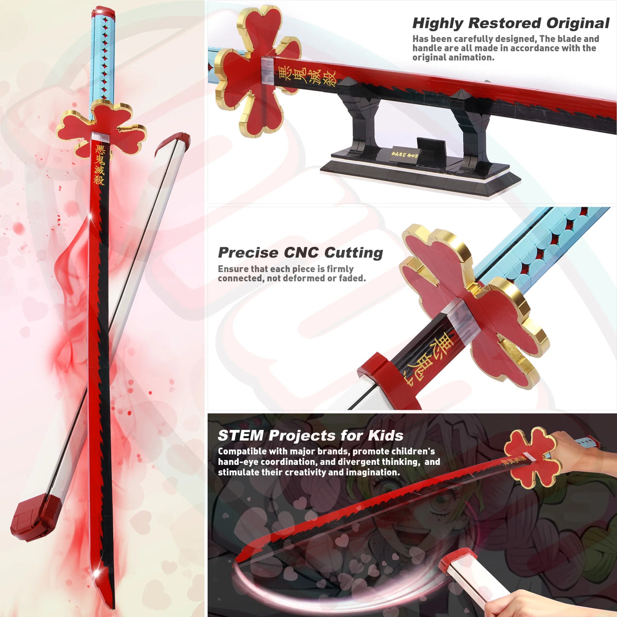 780 Pcs Katana Building Block Sword with Scabbard and Stand P4824