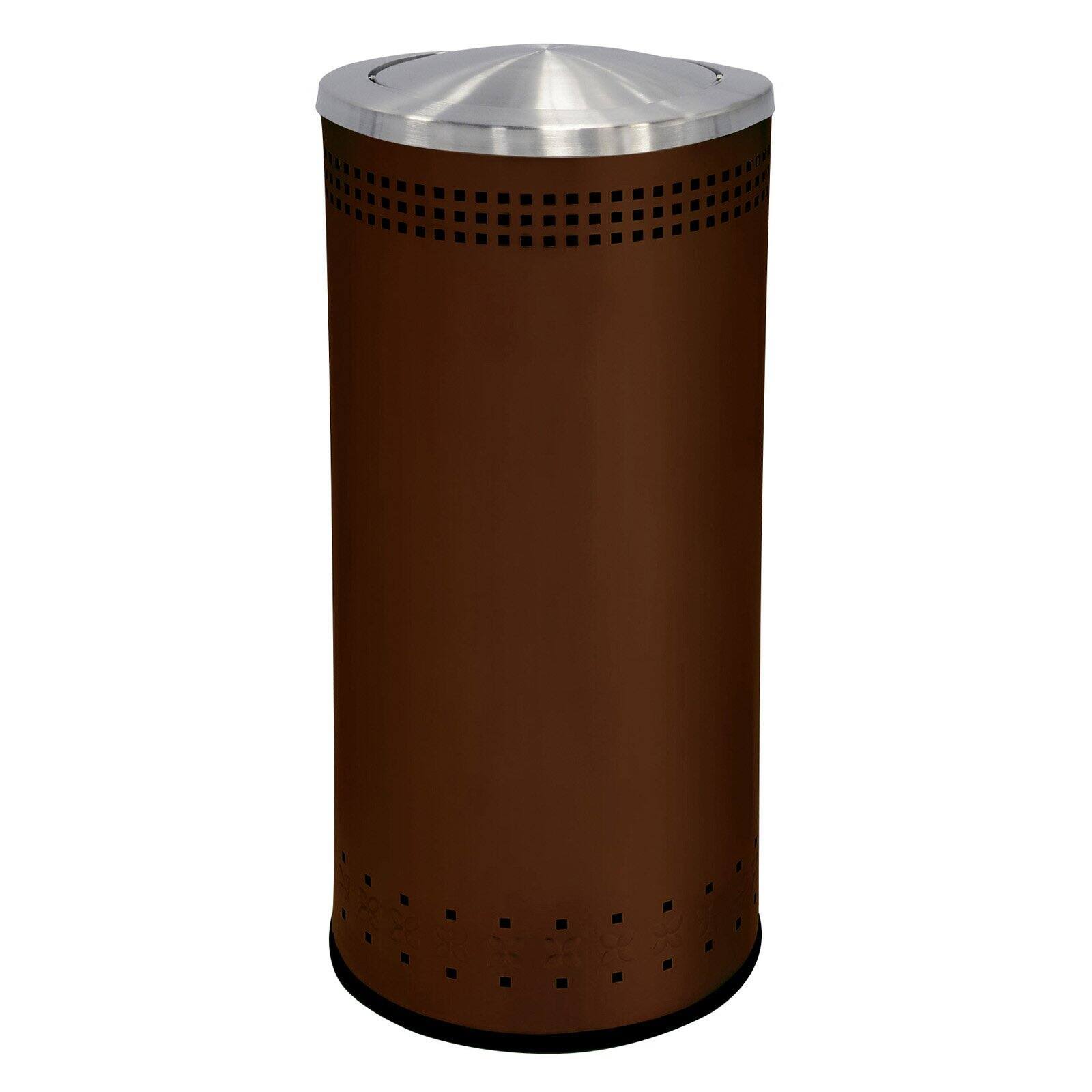 Brown Steel 25 Gallon Receptacle with Swivel Lid X189827