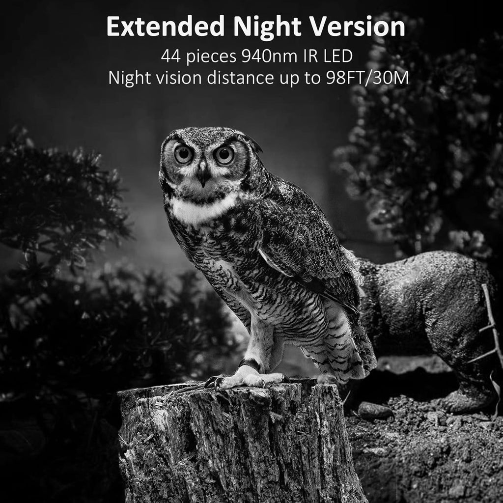 4K 30MP H.265 WiFi Trail Camera with Night Vision, Waterproof IP66, 64GB SD Card Included M8400