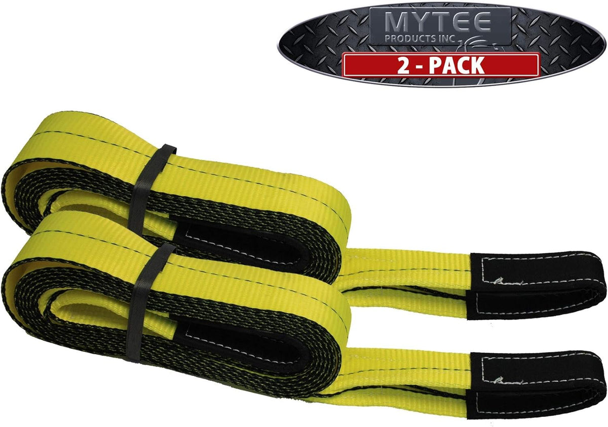 2 Pack 3" x 20' Recovery Tow Strap Heavy Duty 24,000 lbs Break Strength P874044