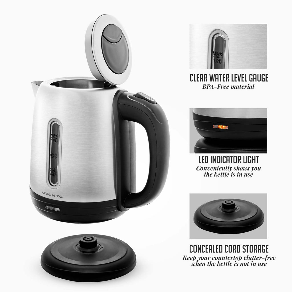 Stainless Steel Electric Kettle 1.2 Liter with Auto Shut-Off J638951