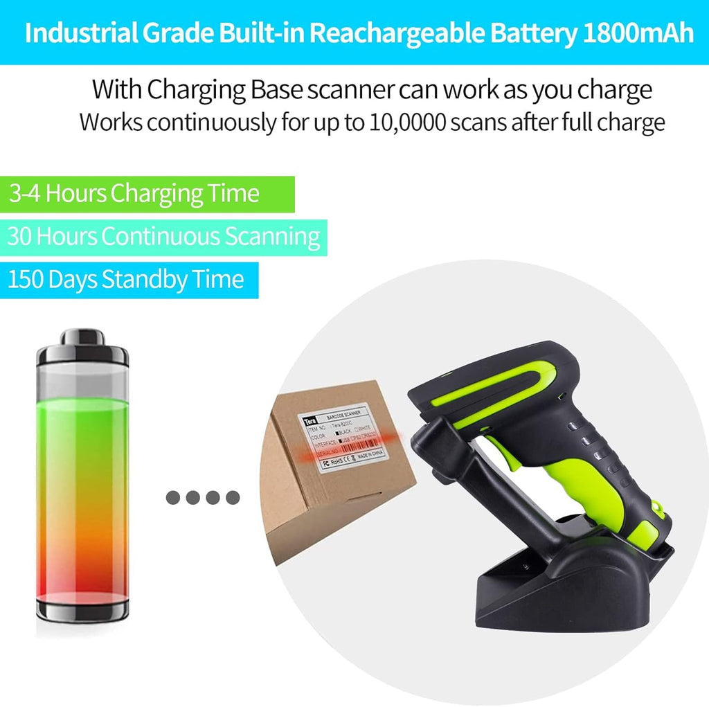 2D Wireless Barcode Scanner with Charging Cradle, Pack of 2 X515253