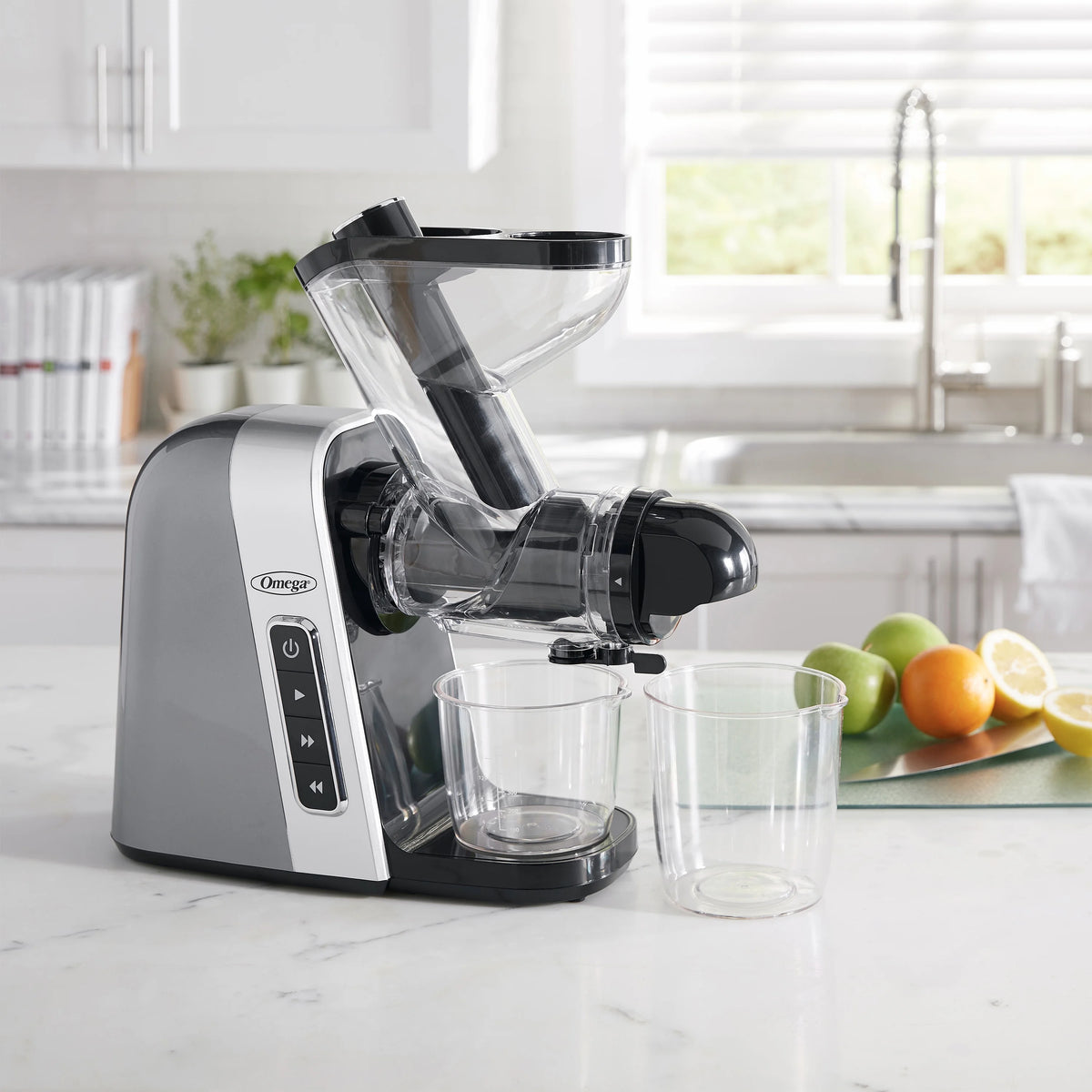 Gray Slow Masticating Juicer with Wide Mouth Chute F505129