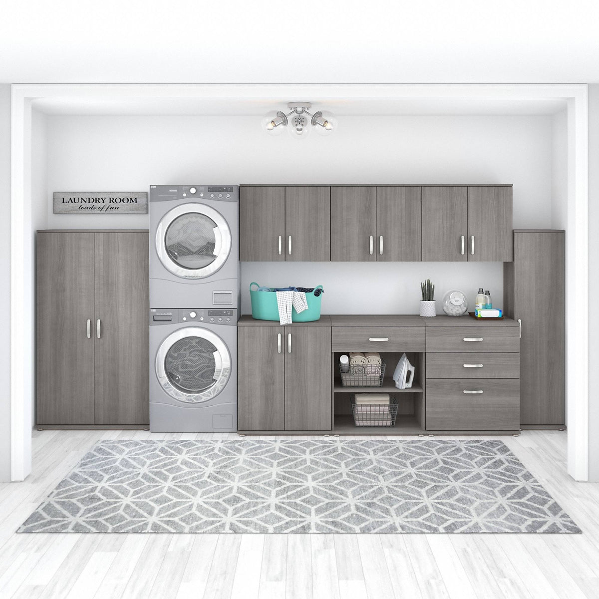 Tall Storage Cabinet in Storm Gray Z279766