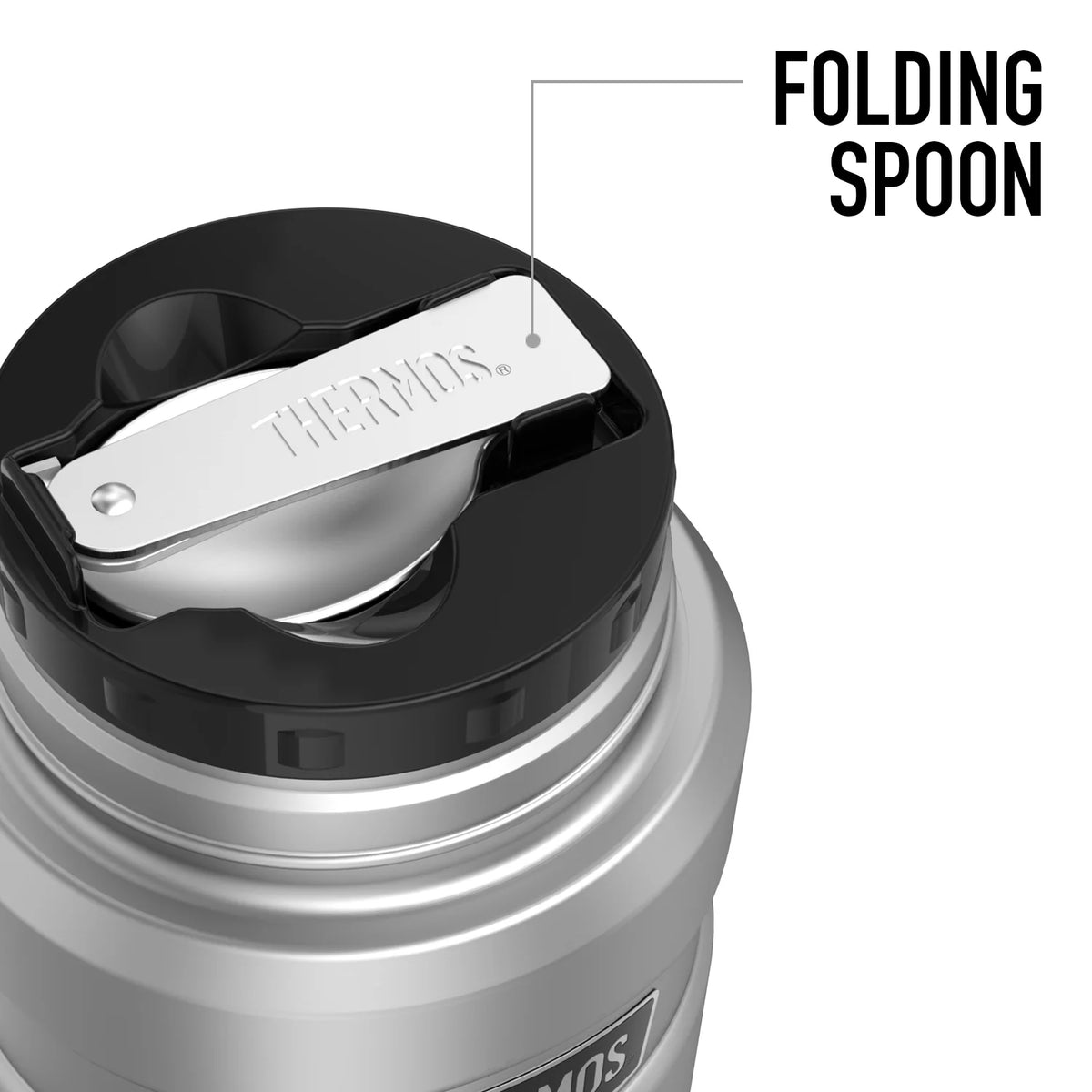 Stainless Steel Food Jar with Folding Spoon, Vacuum Insulated, 16oz S151134