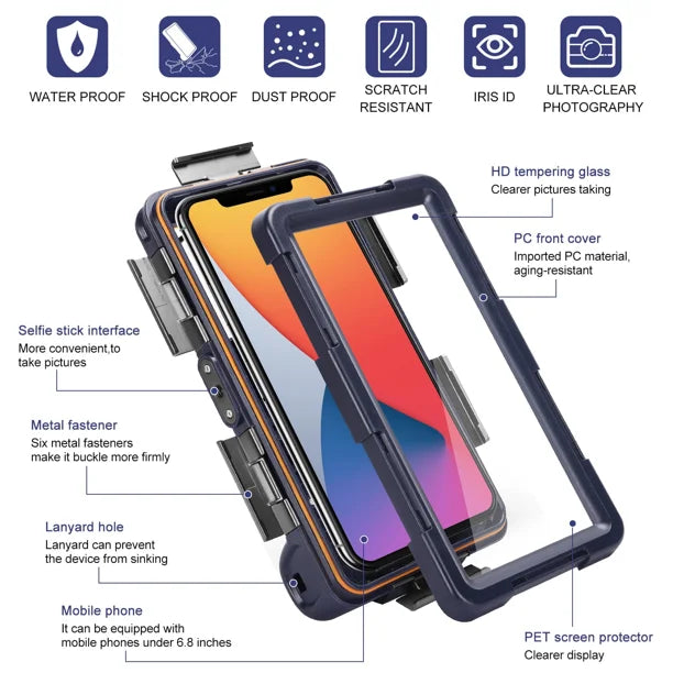 Waterproof Protective Case for Phones Up to 6.9 Inch H2907