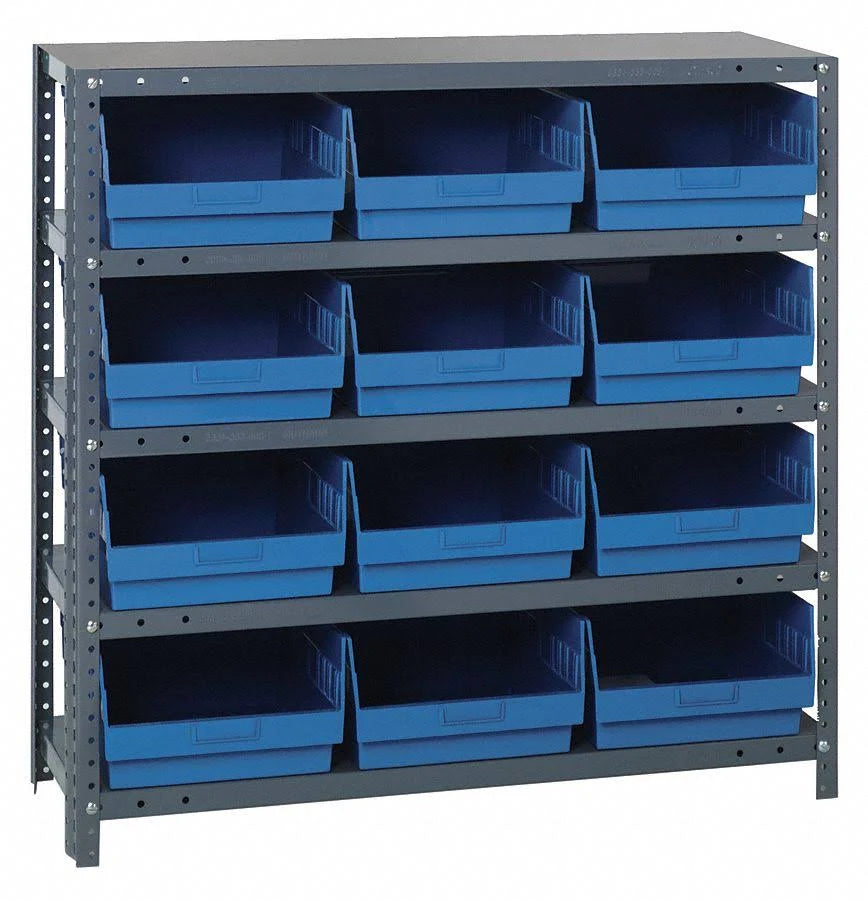 12 Bins Blue Bin Shelving N231