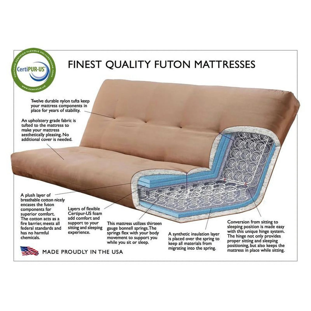 Queen Size Polyester Futon Cover in Suede Black B452