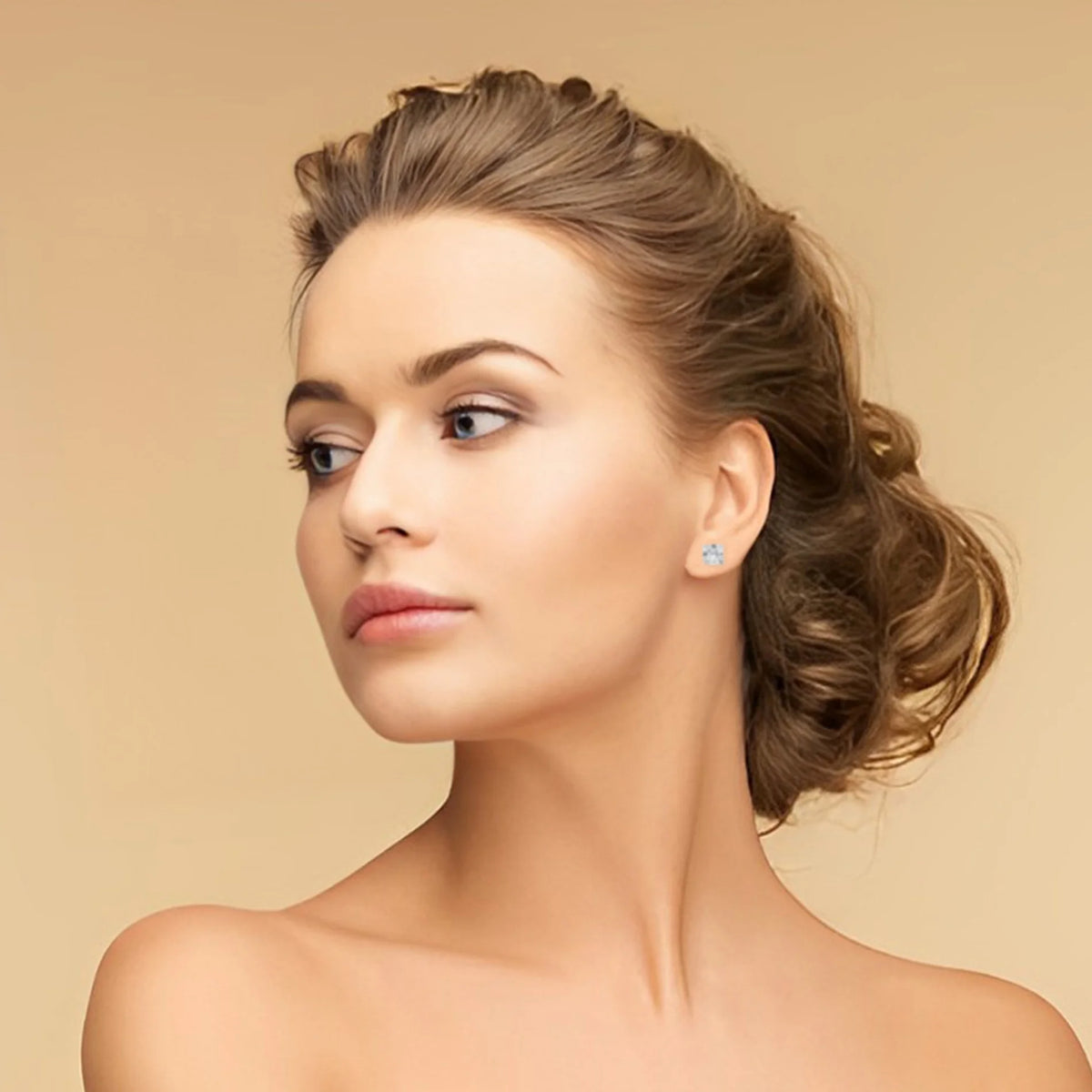 14k Yellow Gold Solitaire Stud Earrings R22654