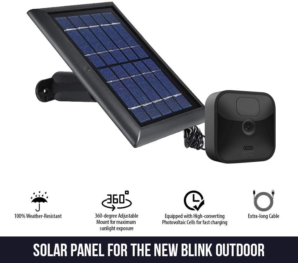 3-Pack Black Solar Panel with Internal Battery for Blink Camera P8919